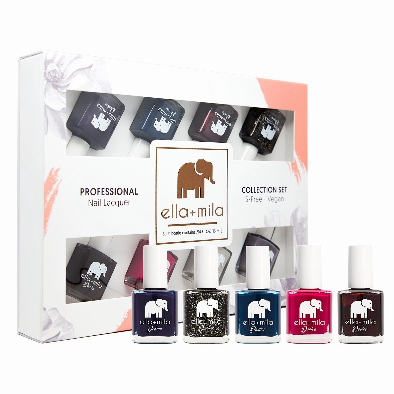 ella mila Professional Nail Polish Set - Quick Dry Nail Polish - Long-Lasting & Chip Resistant Nail Polish Kit (Desire Collection - 8 Pack - 0.45 fl oz each)
