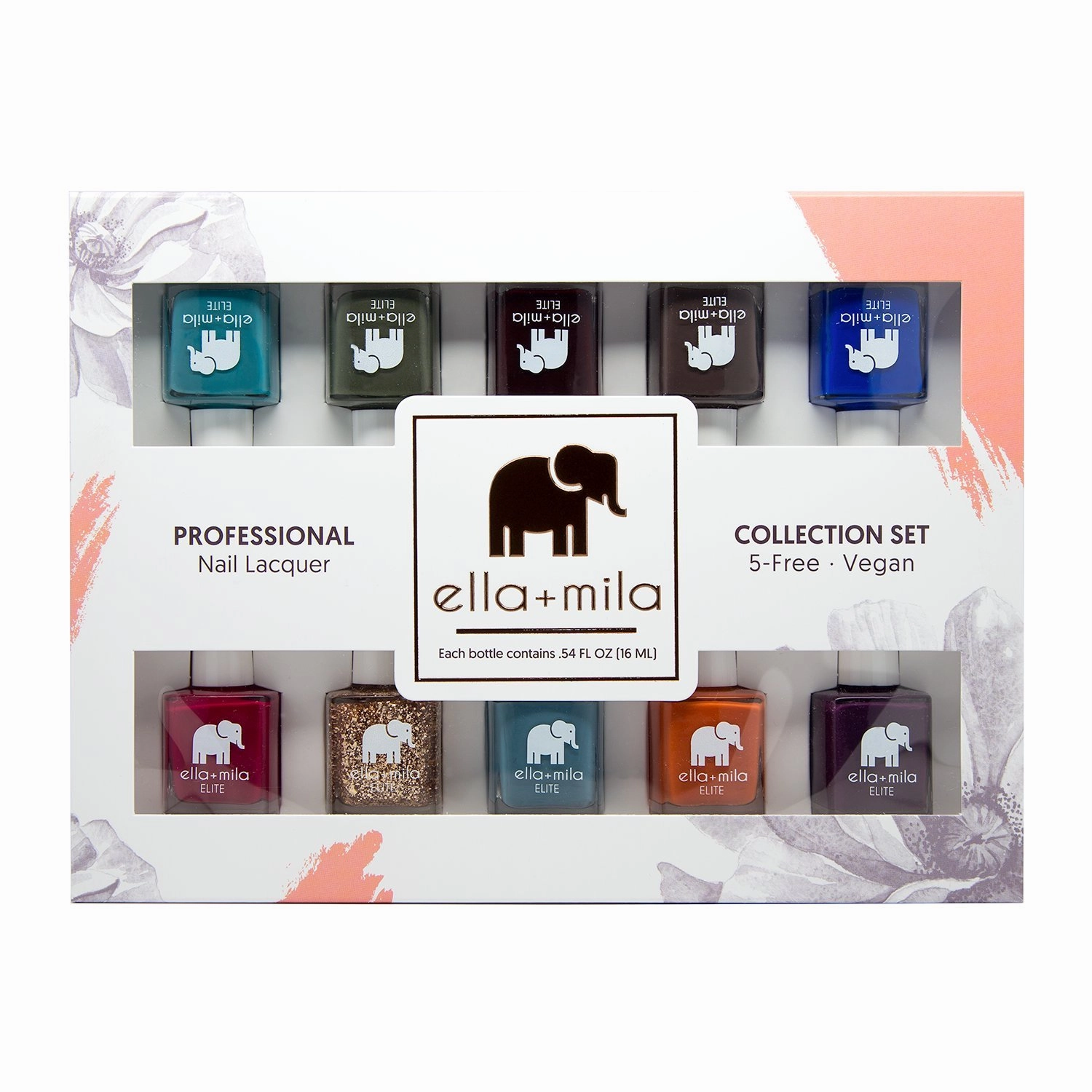 ella mila Professional Nail Polish Set - Quick Dry Nail Polish - Long-Lasting & Chip Resistant Nail Polish Kit (Elite Collection A 10 Pack - 0.45 fl oz each)