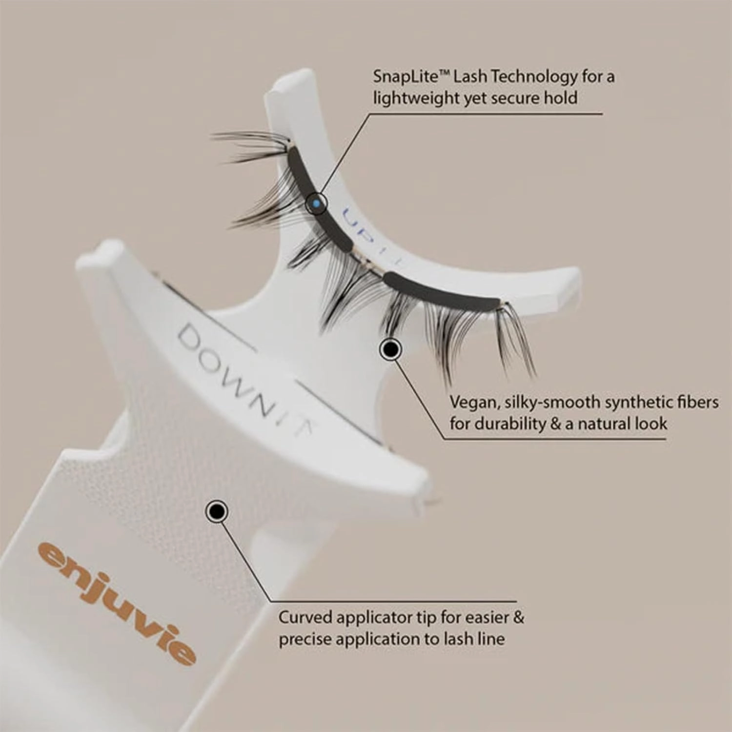 Enjuvie Magnetic Eyelashes 1 Pair Reusable, Reusable No Glue/Remover, Easy to Wear, Comfortable & Skin-Friendly (SW06-PUDDING black)