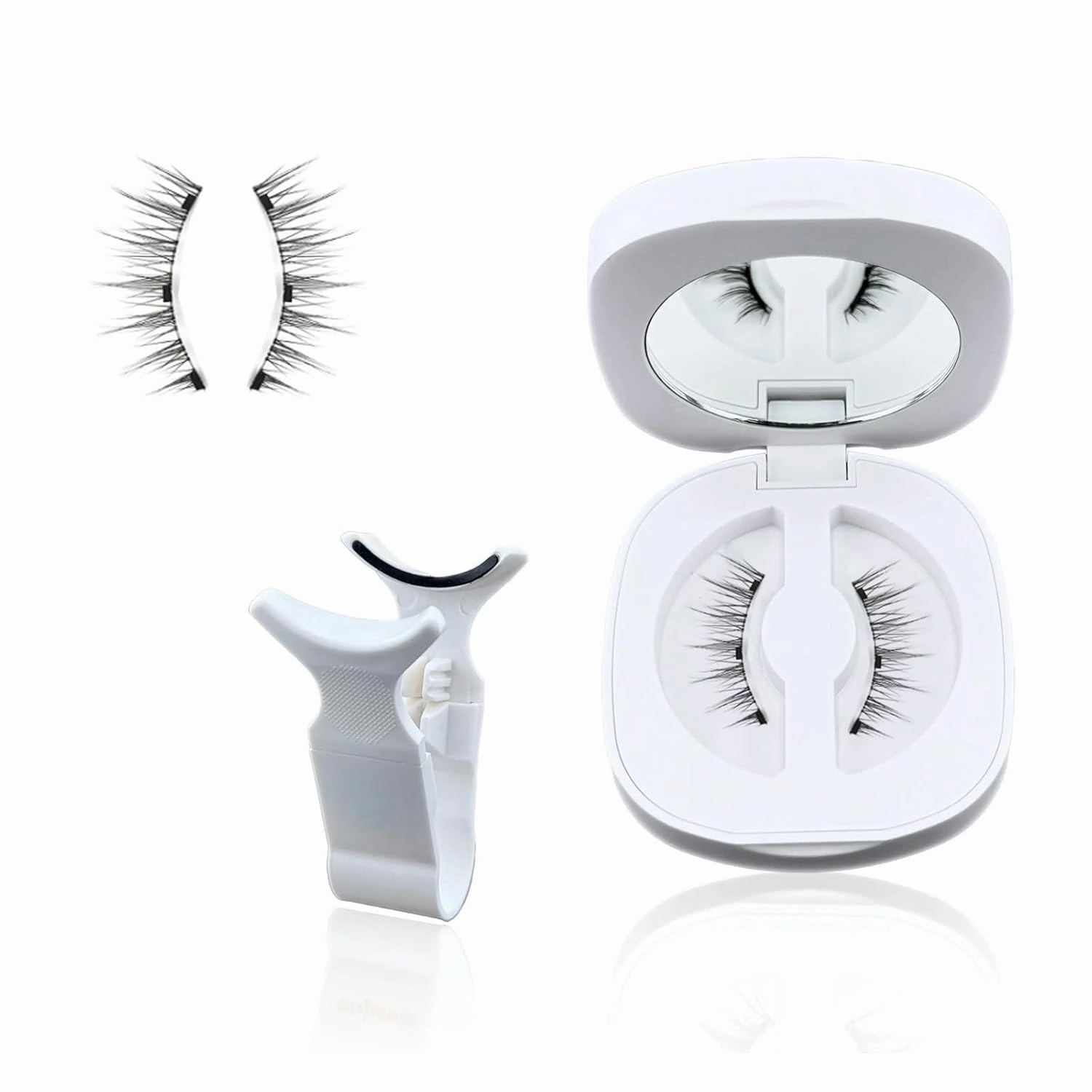 Enjuvie Magnetic Eyelashes 1 Pair Reusable, Reusable No Glue/Remover, Easy to Wear, Comfortable & Skin-Friendly (SW06-PUDDING black)