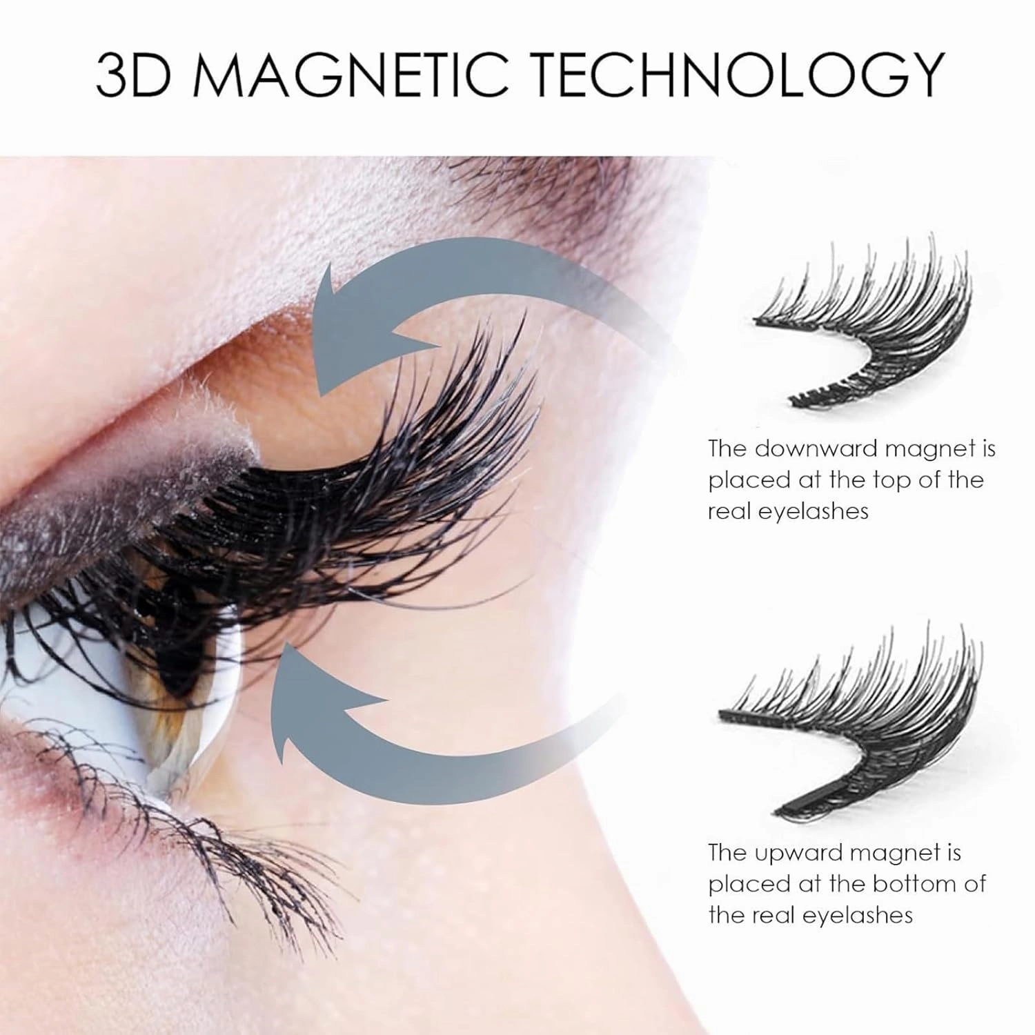 Enjuvie Magnetic Eyelashes Kit Asian, 2025 Reusable Magnetic Lashes Natural Look (Ultra Black)