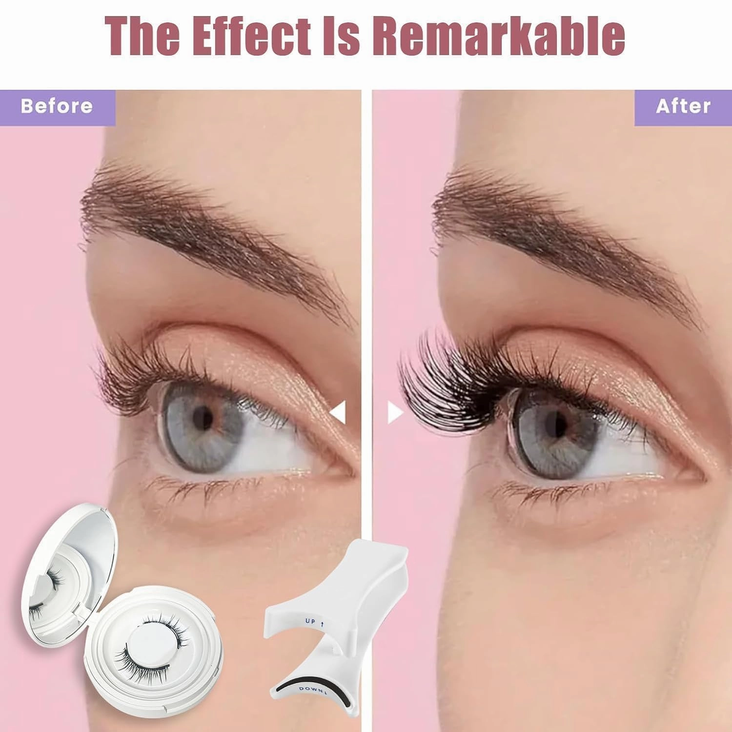 Enjuvie Magnetic Eyelashes Kit Asian, 2025 Reusable Magnetic Lashes Natural Look (Ultra Black)