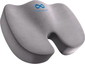 Everlasting Comfort Doctor Recommended Memory Foam Seat Cushion for Office Chairs & Car Seat - Ergonomic Office Desk Accessories for Tailbone Pain Relief, Sciatica & Back Support