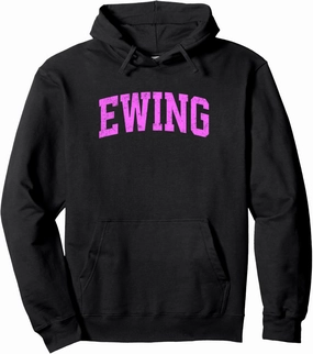 Ewing New Jersey NJ Vintage Athletic Sports Pink Design Pullover Hoodie