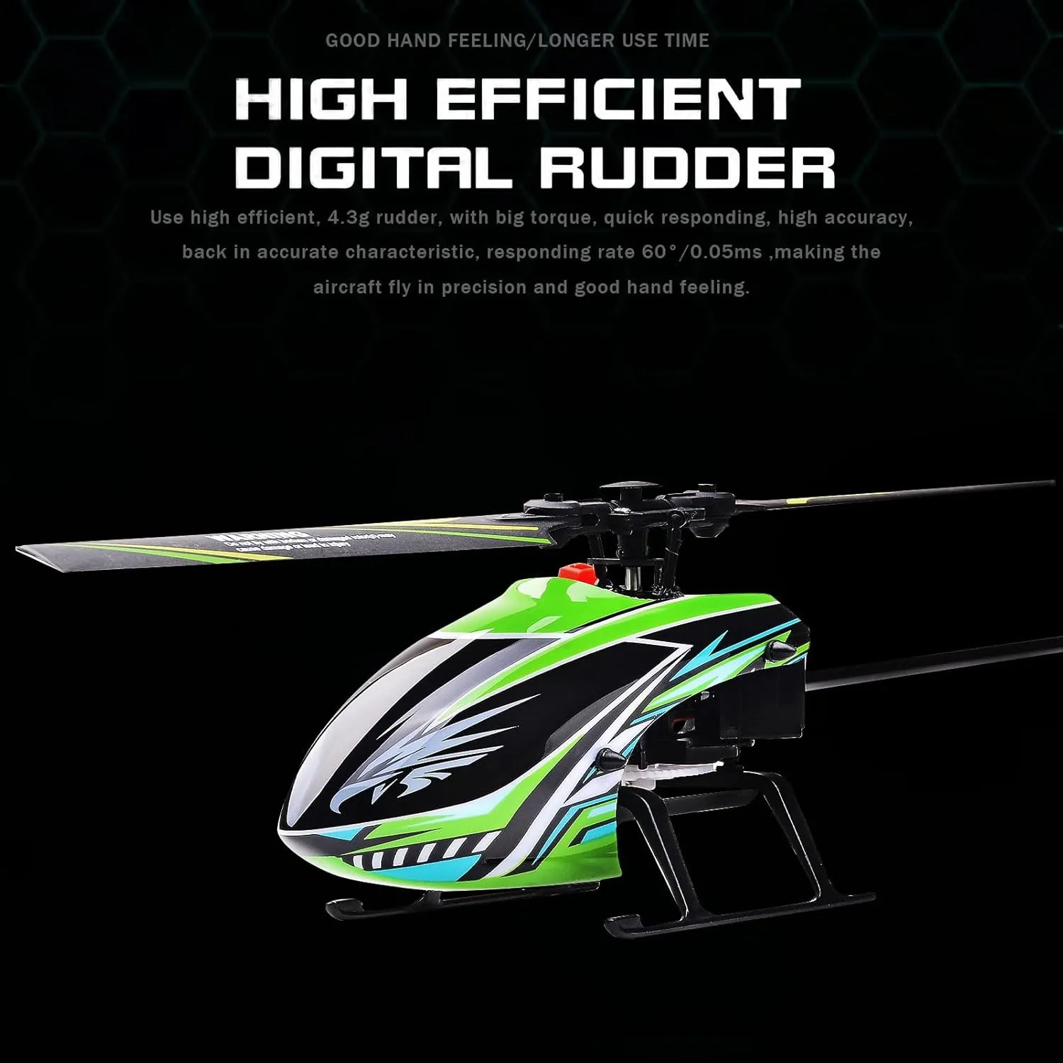 F03 RC Helicopter 4Channel 2.4Ghz Remote Control with 6-Axis Gyro and Altitude Hold and One Key Take Off for Beginner RTF (Green)