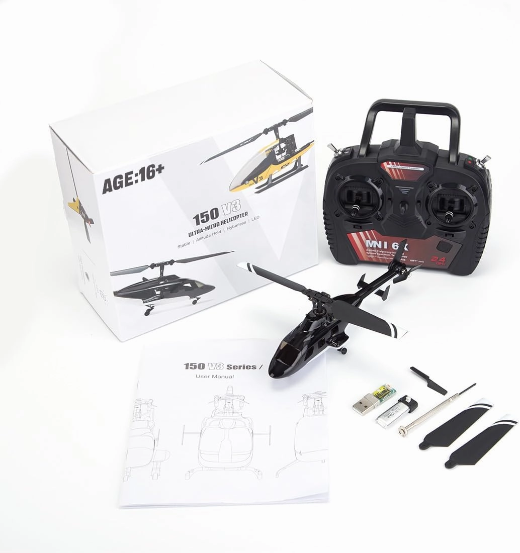 F150BL V3 Air-Wolf RC Helicopter, 2.4G 5CH Remote Control Military Aircraft for Adults, 1 Battery RC Helicopter Model with LED Lights, Gift for Men Husband, RTF