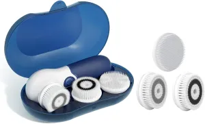 Facial Cleansing Brush Set Bundled with 3pcs Replacements(Navy Blue)