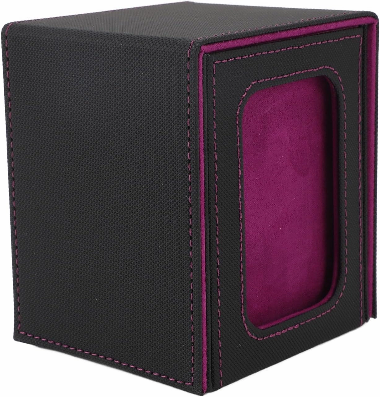 Fafeicy Rain Proof PU Leather Card Deck Box for 120 Single Sleeved Cards, Double Layer Design with Secure Closure, Versatile Storage Solution for Enthusiasts (Purple)