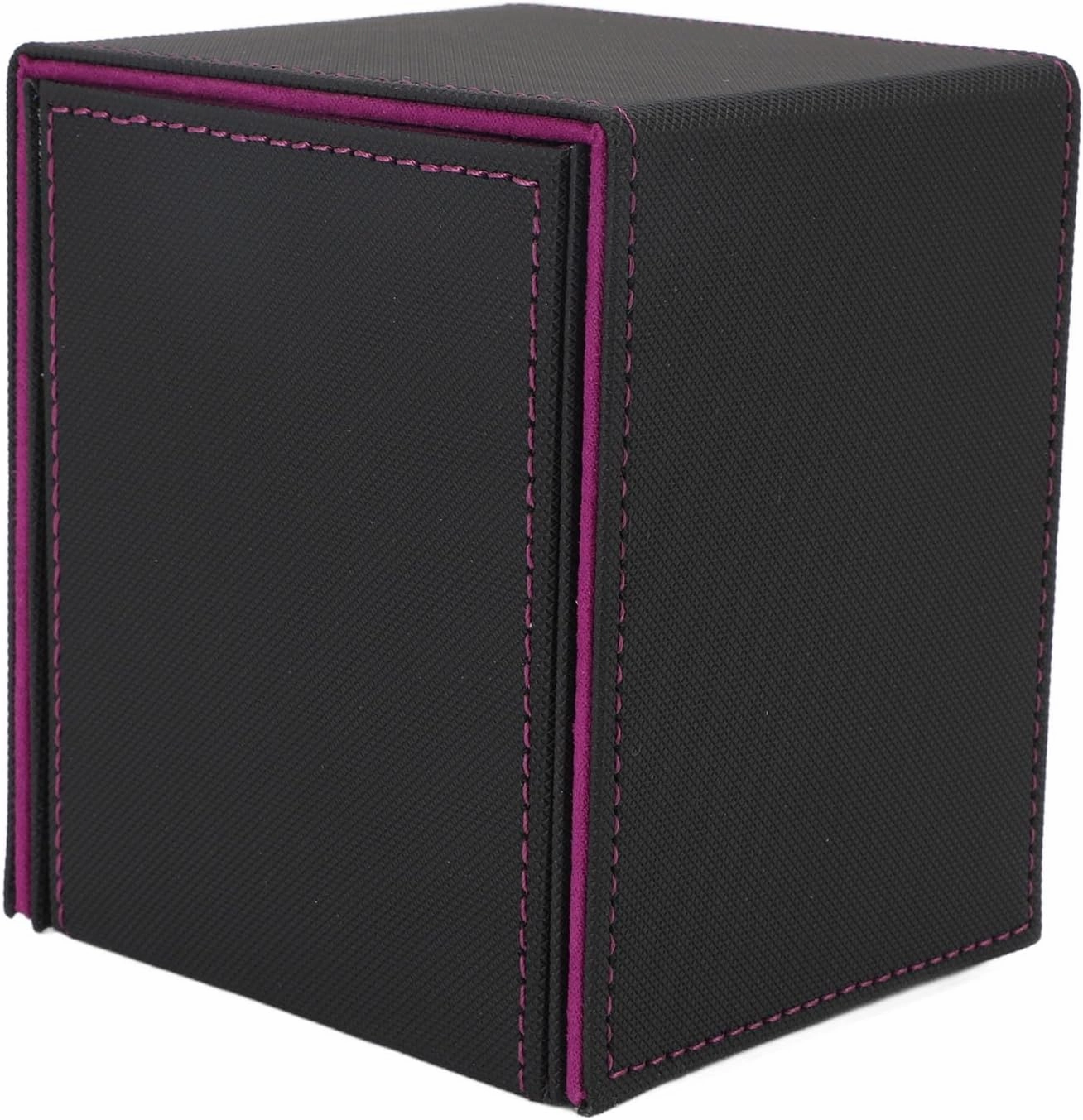 Fafeicy Rain Proof PU Leather Card Deck Box for 120 Single Sleeved Cards, Double Layer Design with Secure Closure, Versatile Storage Solution for Enthusiasts (Purple)