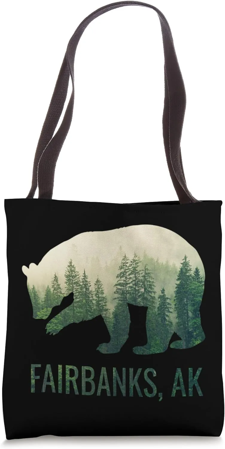 Fairbanks Grizzly Bear Southeast Alaska Forest Wildlife Tote Bag