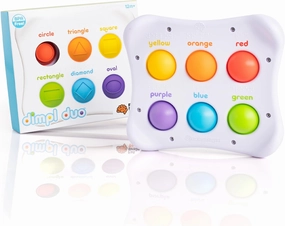 Fat Brain Toys Dimpl Duo, Early Learning Sensory Toy for Babies 1 Year  & Toddlers, Interactive Baby Toys with Braille, Fidget Toys