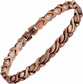 Feraco Copper Bracelets for Women, 99.99% Pure Copper Magnetic Bracelets with Effective Neodymium Magnets, Adjustable Jewelry Gift with Sizing Tool