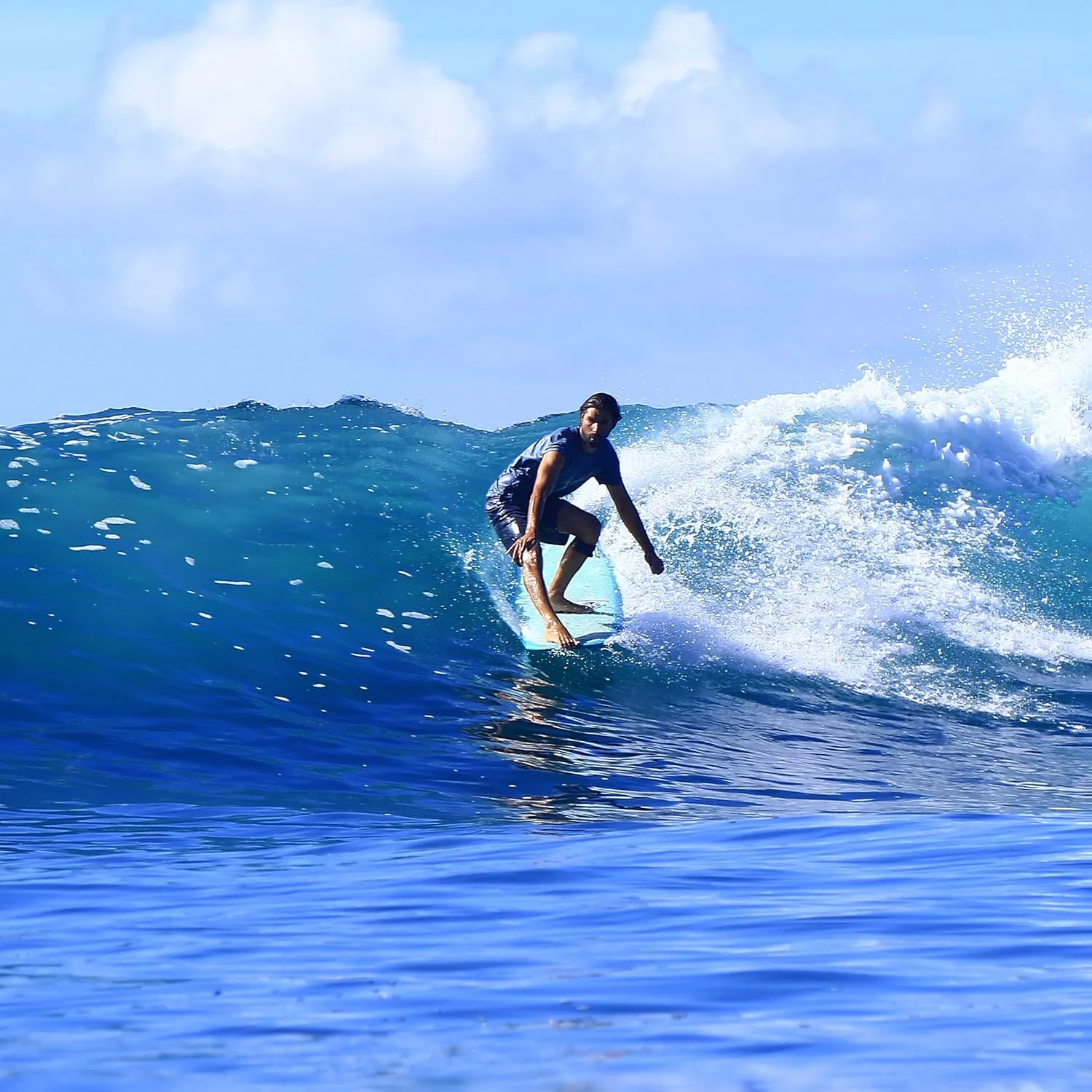 Fiberglass Surfboard | Fun & Easy to Ride Mini Longboard for All Surfing Skill Levels | 7'6 | 7'8