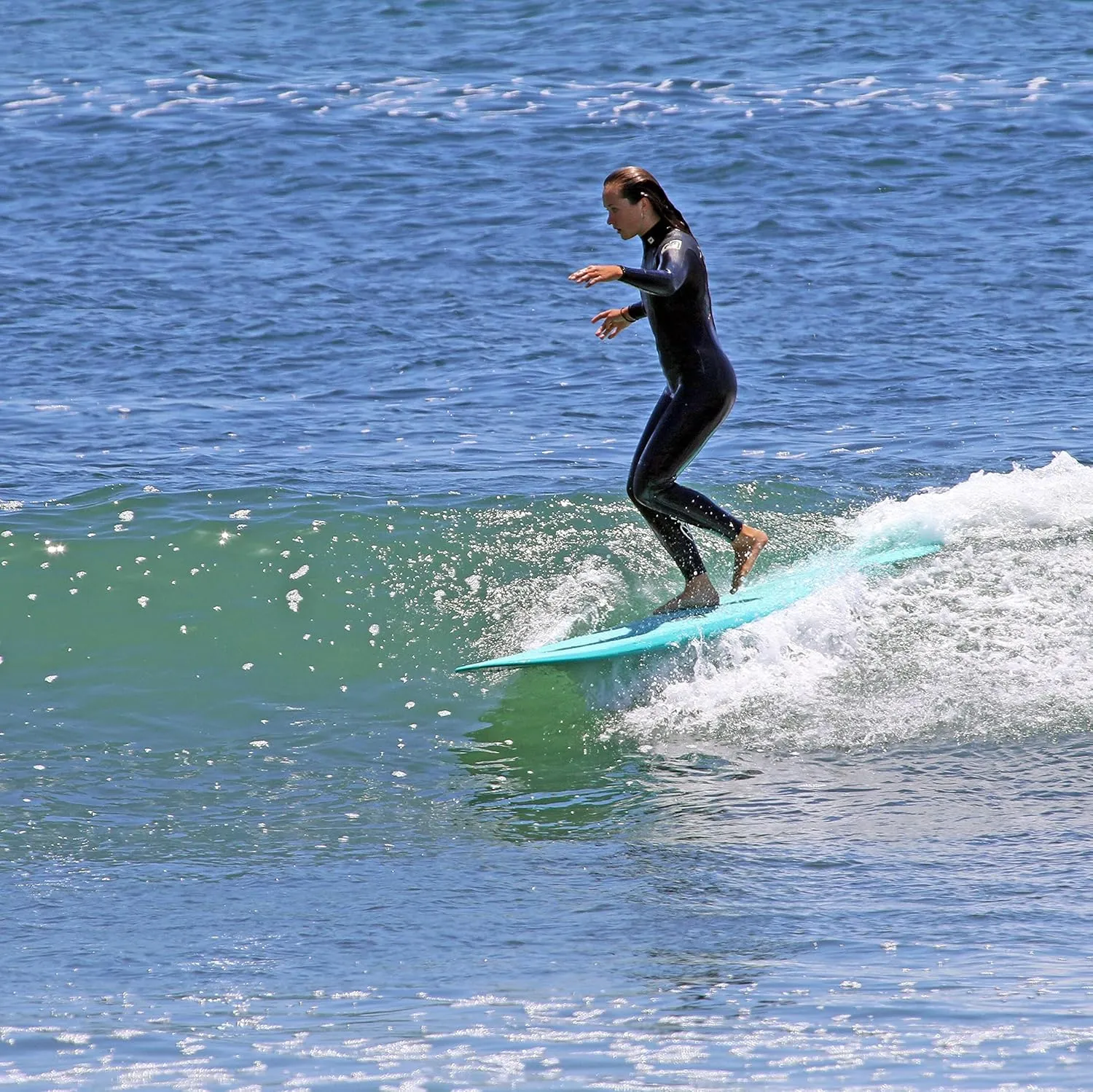 Fiberglass Surfboard | Fun & Easy to Ride Mini Longboard for All Surfing Skill Levels | 7'6 | 7'8