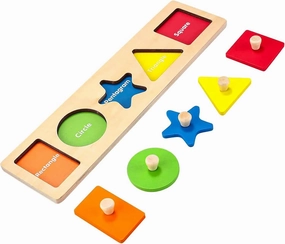 First Jumbo Knob Wooden Shape Puzzles for Toddlers,Montessori Shapes Sorter Board Puzzle,Easter Basket Stuffers Gifts,Preschool Learning Toys for Baby Kids Boy Girl