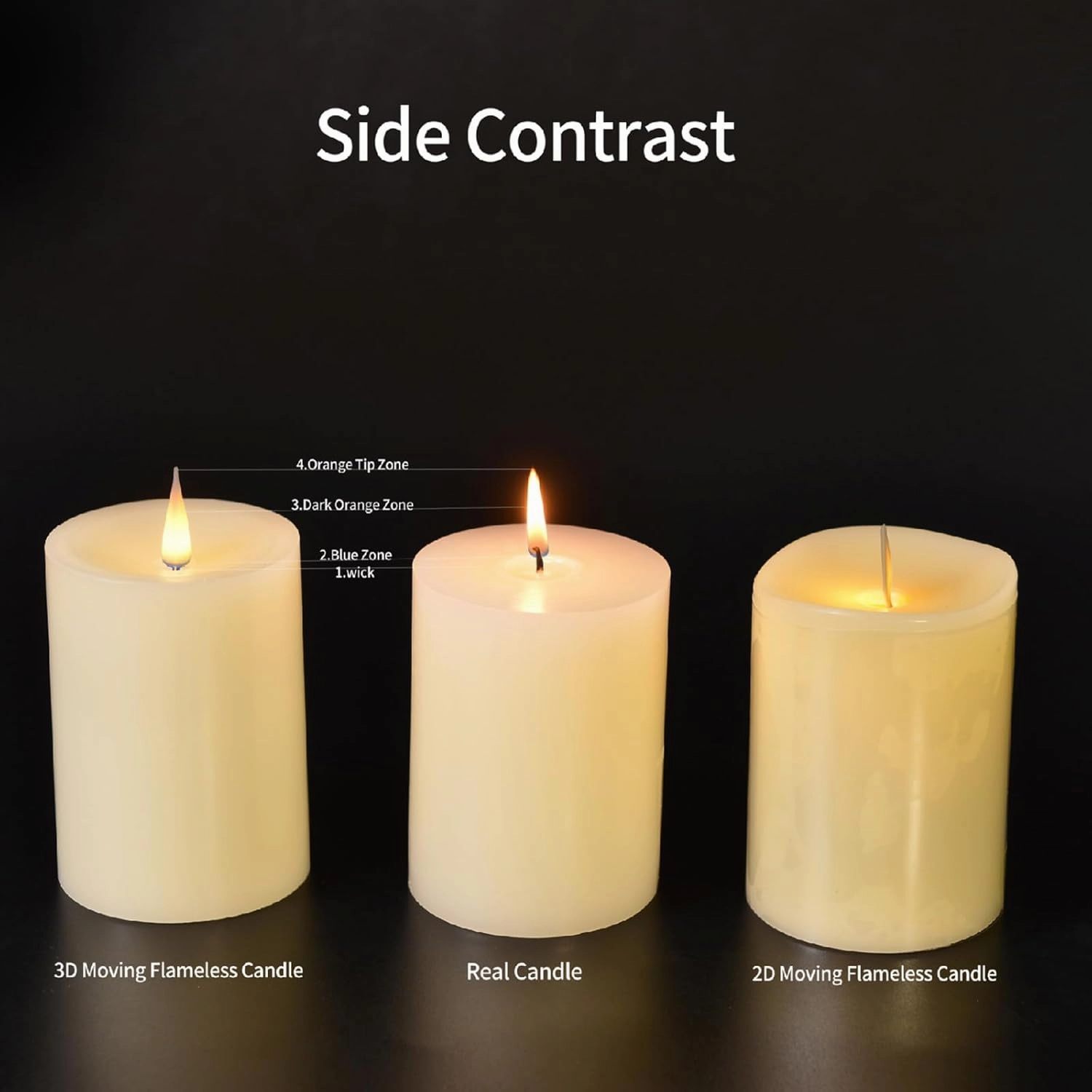 Flameless Pillar Candles Flickering with Remote Timer, Battery Operated LED Candle Up to 400 Hours, 3D Moving Flame Real Wax Candles, D4 x H6, Remote Included, Ideal for Christmas Party(Ivory, 4in)