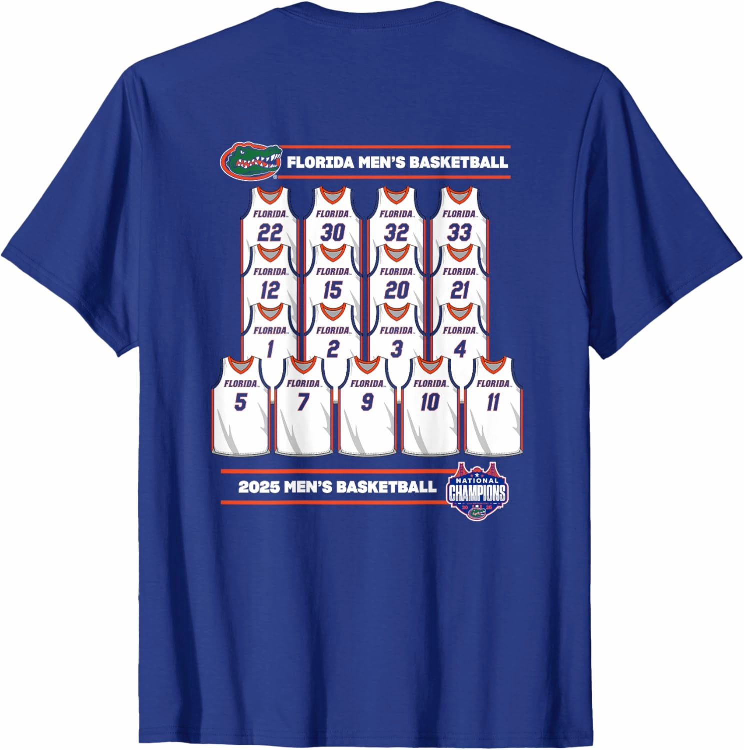 Florida 2025 Men's Basketball National Champions NIL T-Shirt