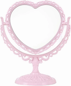 FMURY Desktop Makeup Mirrors Large Sided Retro Dressing Mirrors Beauty Mirrors Portable Princess Mirrors