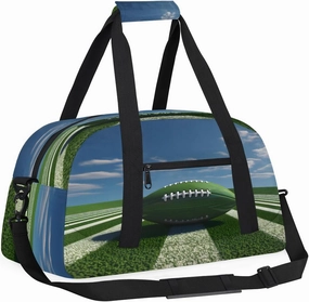 Football Stadium Kids Overnighter Duffel Bags for Boys, Carry-On Size Sports Gym Bag with Front Zipper Pocket for School Practice or Overnight Travel Weekender Sleepover Tote Bag