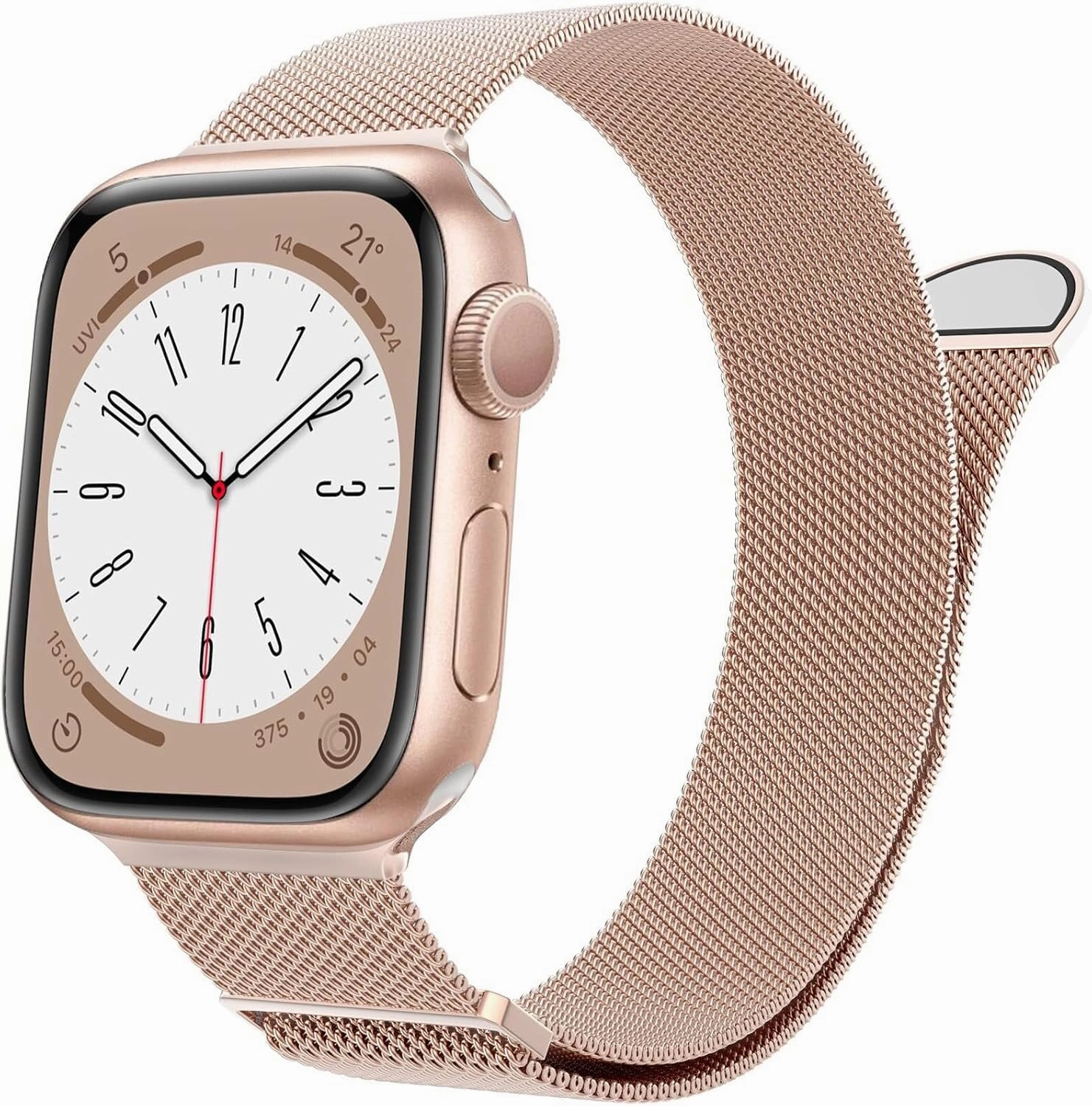 For Apple Watch Band Series 9, Ultra 2, SE, Ultra 8 7 6 5 4 3 2 1 38mm 40mm 41mm 42mm 44mm 45mm 49mm Women And Men, Stainless Steel Mesh Loop Magnetic Clasp Replacement