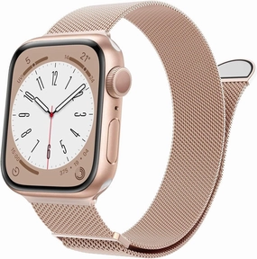 For Apple Watch Band Series 9, Ultra 2, SE, Ultra 8 7 6 5 4 3 2 1 38mm 40mm 41mm 42mm 44mm 45mm 49mm Women And Men, Stainless Steel Mesh Loop Magnetic Clasp Replacement