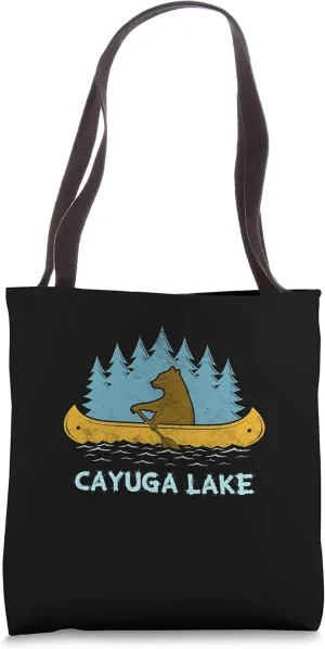 Fort Peck Lake lake Bear Canoe outdoor hiking camping retro Tote Bag