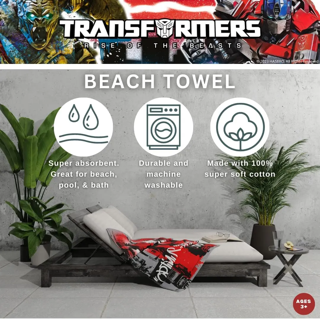 Franco Transformers Optimus Prime Super Soft Cotton Bath/Pool/Beach Towel, 60 in x 30 in, (Official Licensed Product) Collectibles