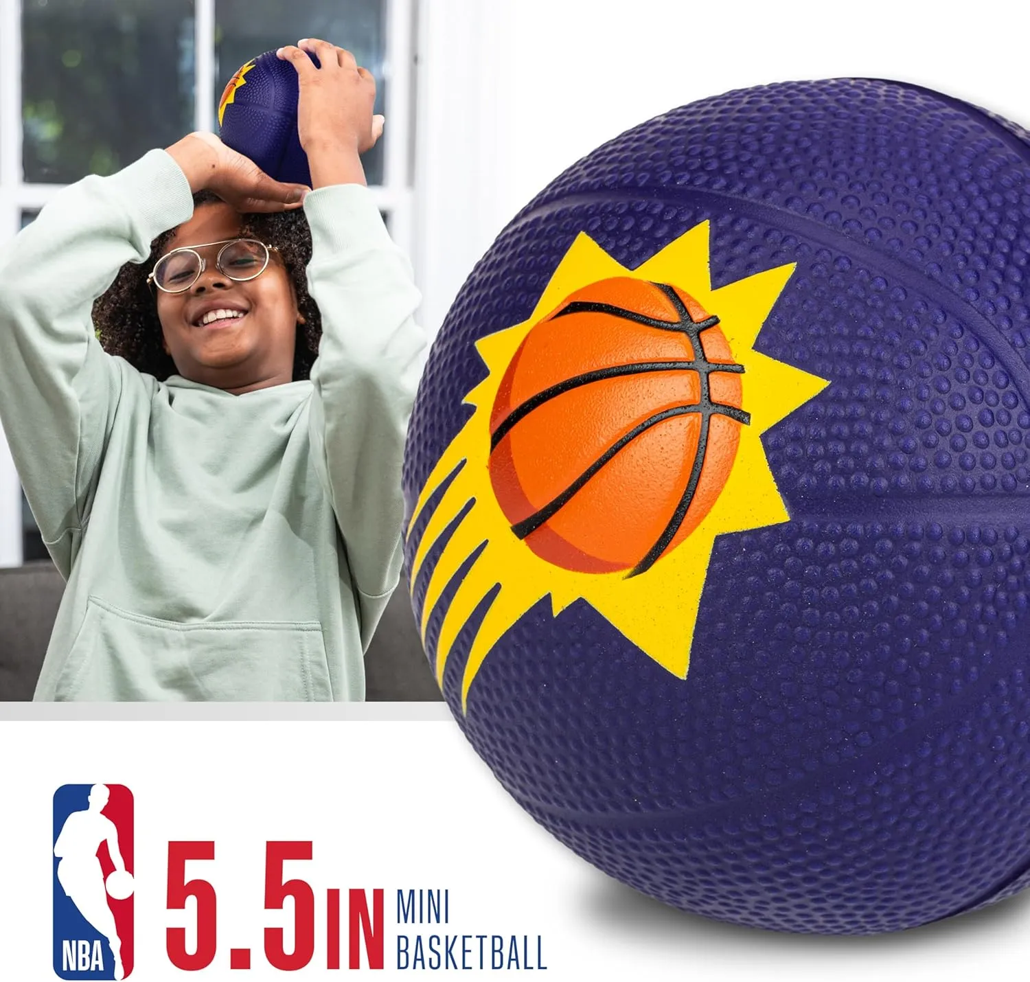 Franklin Sports Kids NBA Mini Foam Basketball - 5.5" Inch Soft Toy Basketball for Indoor or Mini Over the Door Hoops