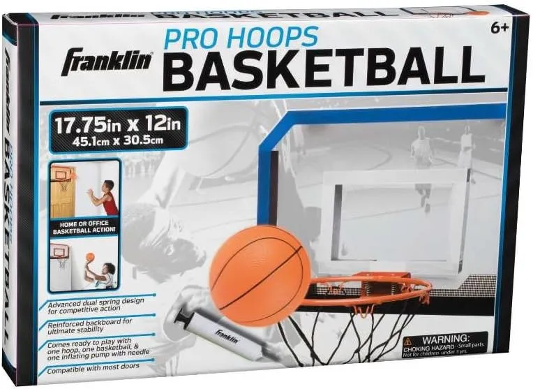Franklin Sports Mini Basketball Hoops-Indoor Over The Door Mini Hoop Basketball Sets-Perfect Accessory for Bedroom Office