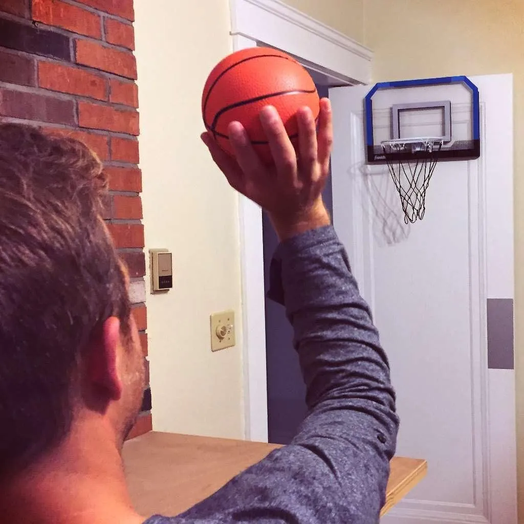 Franklin Sports Mini Basketball Hoops-Indoor Over The Door Mini Hoop Basketball Sets-Perfect Accessory for Bedroom Office