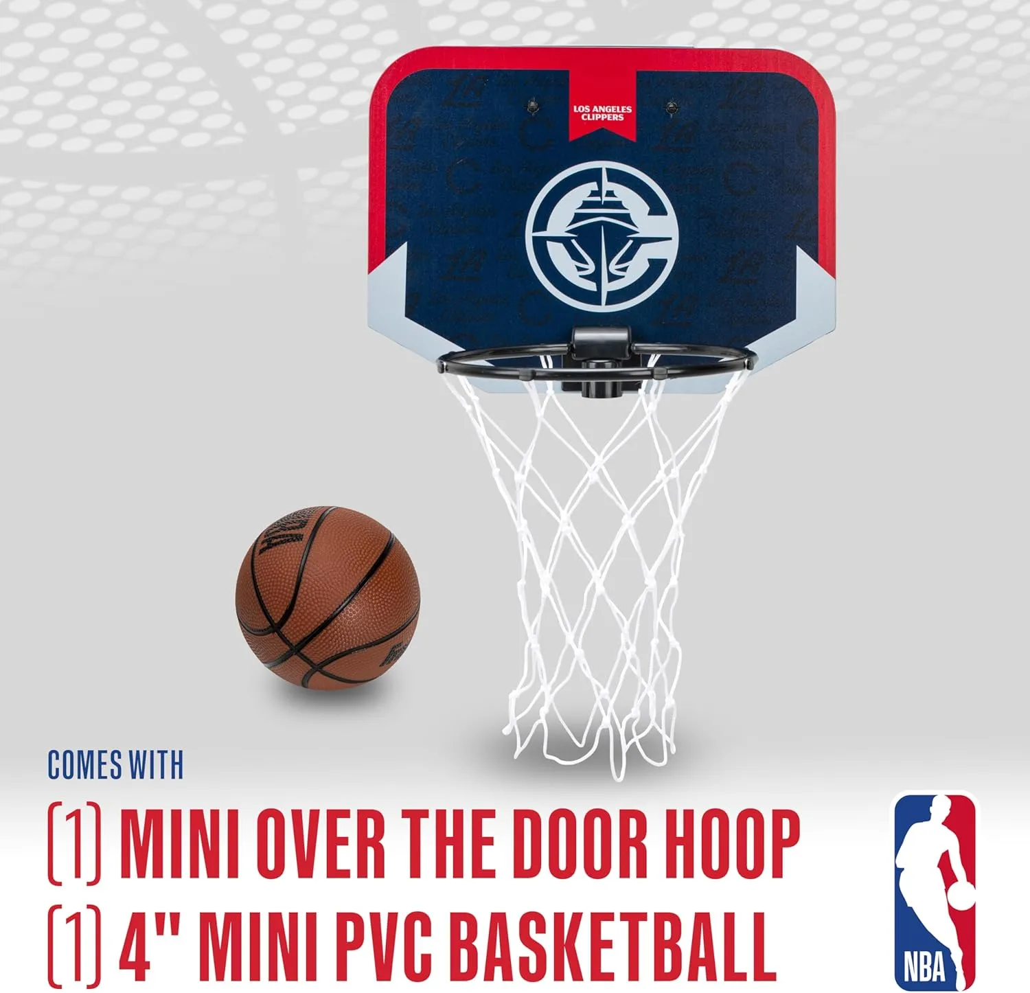 Franklin Sports NBA Team Over The Door Basketball Hoop - Kids Indoor Mini Basketball Hoop with Basketball - NBA Fan Shop Mini Hoop for Bedroom & Office