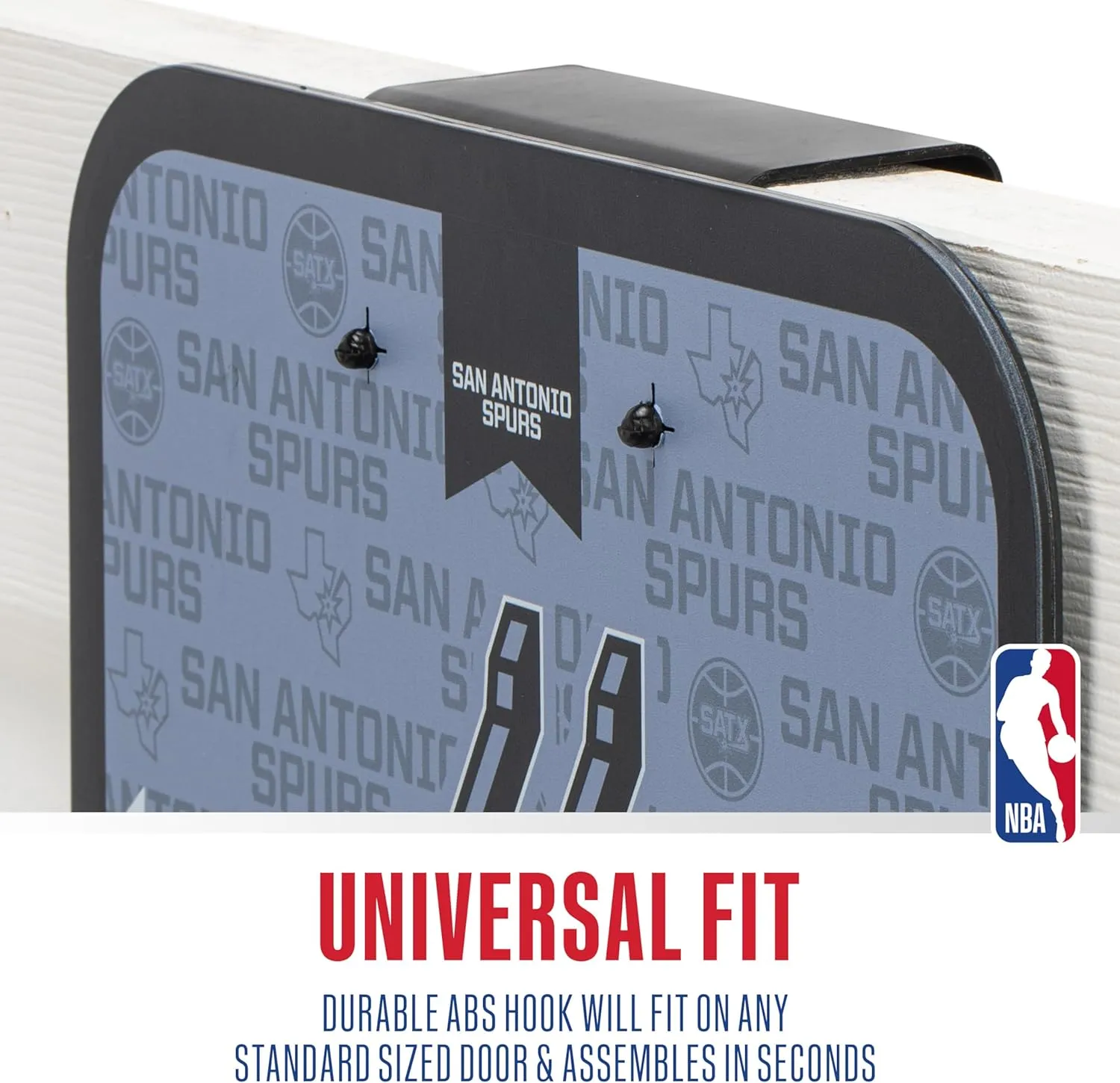 Franklin Sports NBA Team Over The Door Basketball Hoop - Kids Indoor Mini Basketball Hoop with Basketball - NBA Fan Shop Mini Hoop for Bedroom & Office