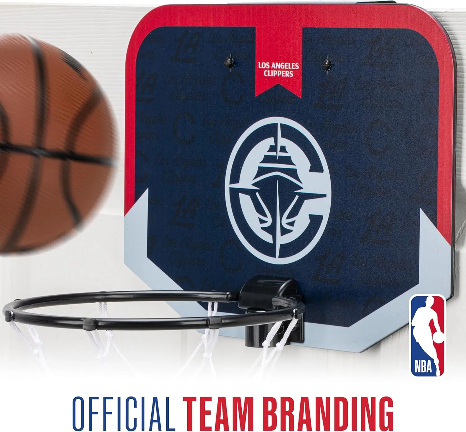 Franklin Sports NBA Team Over The Door Basketball Hoop - Kids Indoor Mini Basketball Hoop with Basketball - NBA Fan Shop Mini Hoop for Bedroom & Office