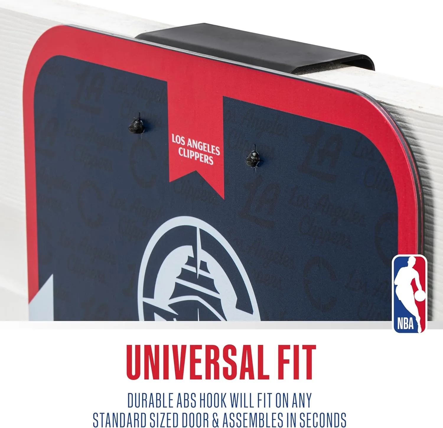 Franklin Sports NBA Team Over The Door Basketball Hoop - Kids Indoor Mini Basketball Hoop with Basketball - NBA Fan Shop Mini Hoop for Bedroom & Office