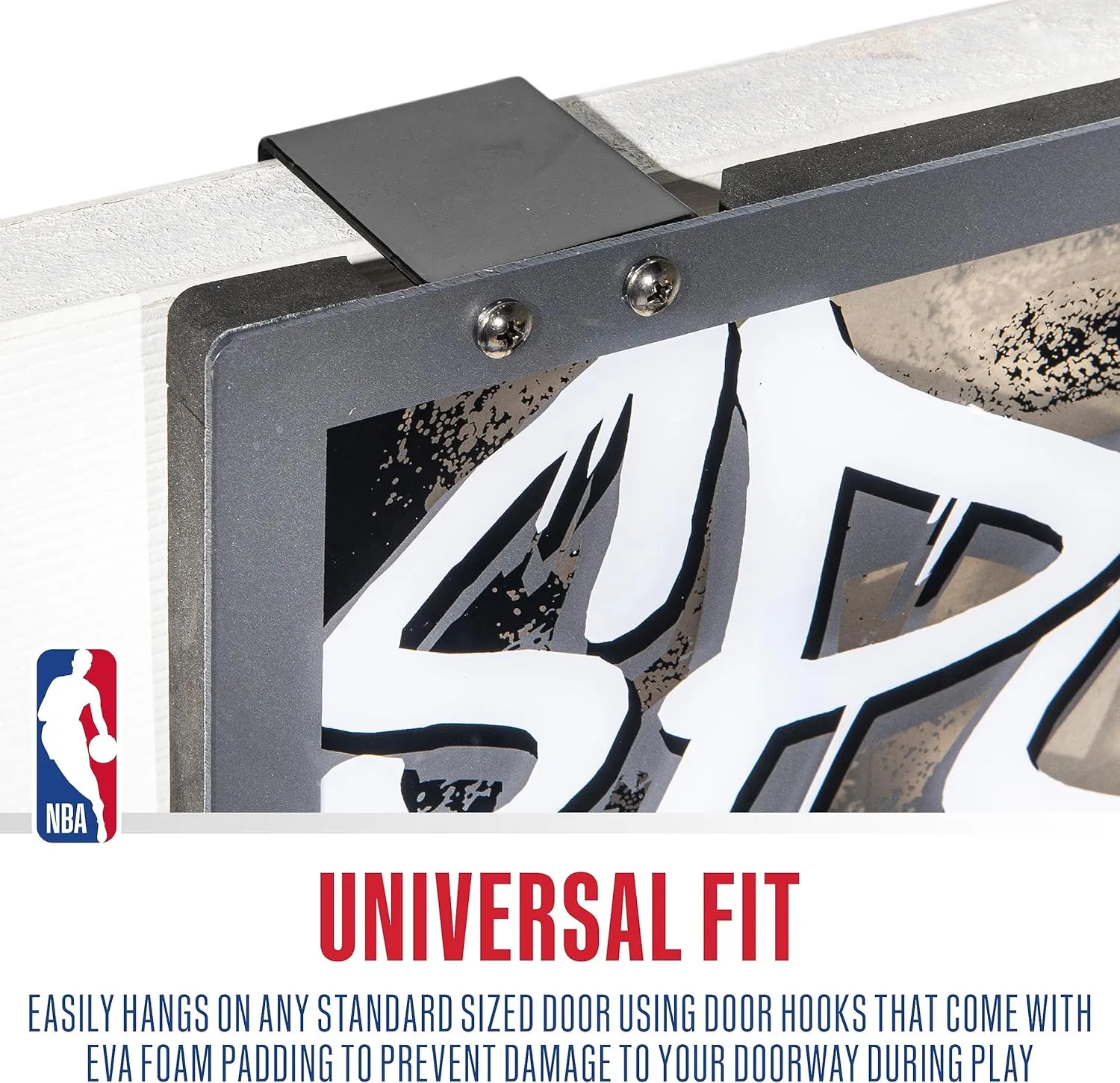 Franklin Sports NBA Team Over the Door Basketball Hoops - Kids Indoor Mini Basketball Hoop   Ball Set - NBA Fan Mini Hoops