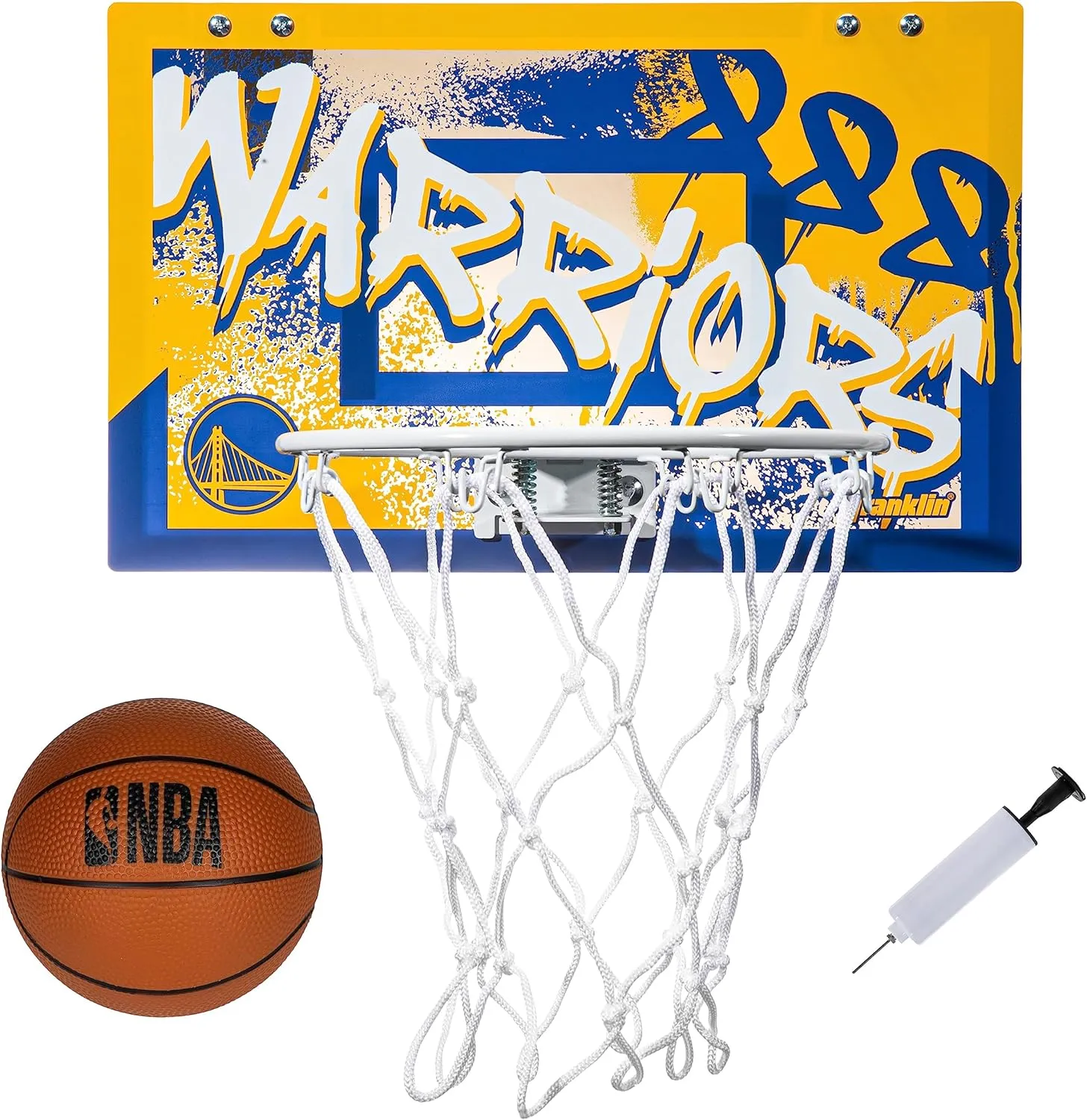 Franklin Sports NBA Team Over the Door Basketball Hoops - Kids Indoor Mini Basketball Hoop   Ball Set - NBA Fan Mini Hoops
