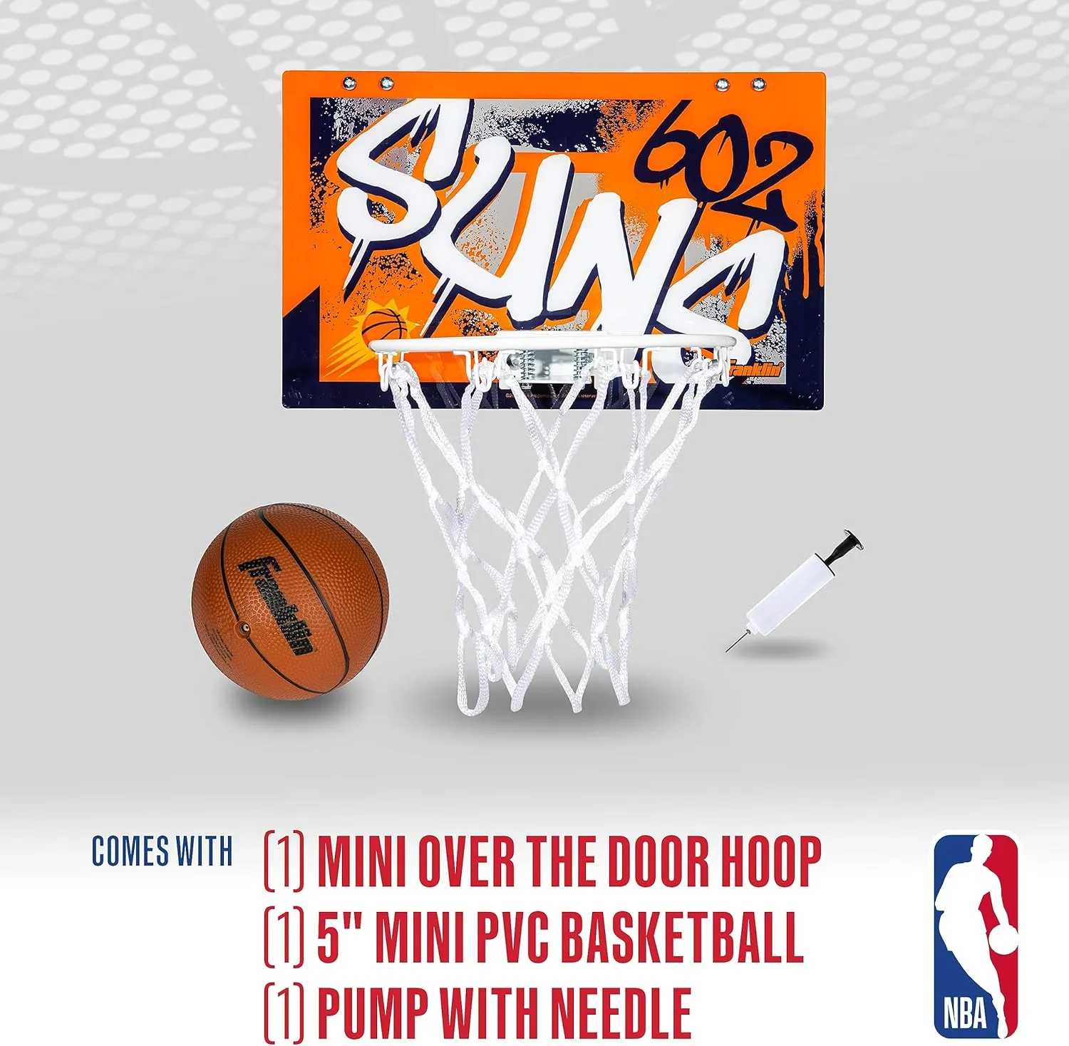 Franklin Sports NBA Team Over the Door Basketball Hoops - Kids Indoor Mini Basketball Hoop   Ball Set - NBA Fan Mini Hoops