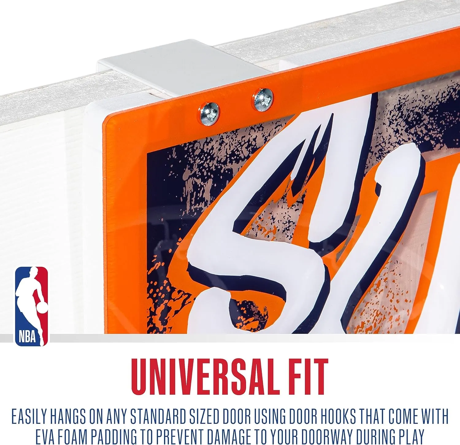Franklin Sports NBA Team Over the Door Basketball Hoops - Kids Indoor Mini Basketball Hoop   Ball Set - NBA Fan Mini Hoops