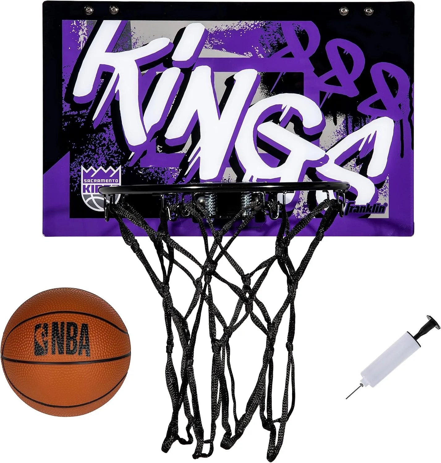 Franklin Sports NBA Team Over the Door Basketball Hoops - Kids Indoor Mini Basketball Hoop   Ball Set - NBA Fan Mini Hoops