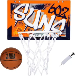 Franklin Sports NBA Team Over the Door Basketball Hoops - Kids Indoor Mini Basketball Hoop   Ball Set - NBA Fan Mini Hoops