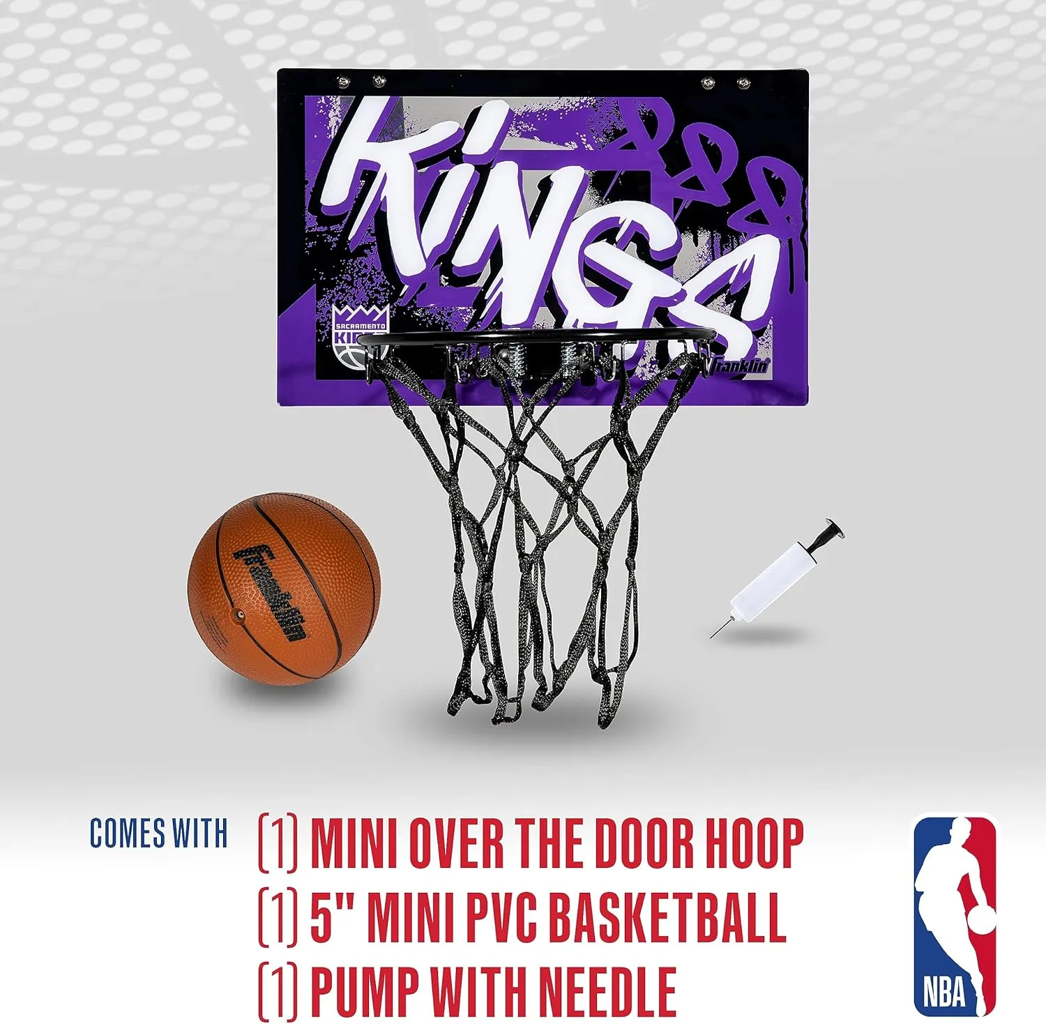 Franklin Sports NBA Team Over the Door Basketball Hoops - Kids Indoor Mini Basketball Hoop   Ball Set - NBA Fan Mini Hoops