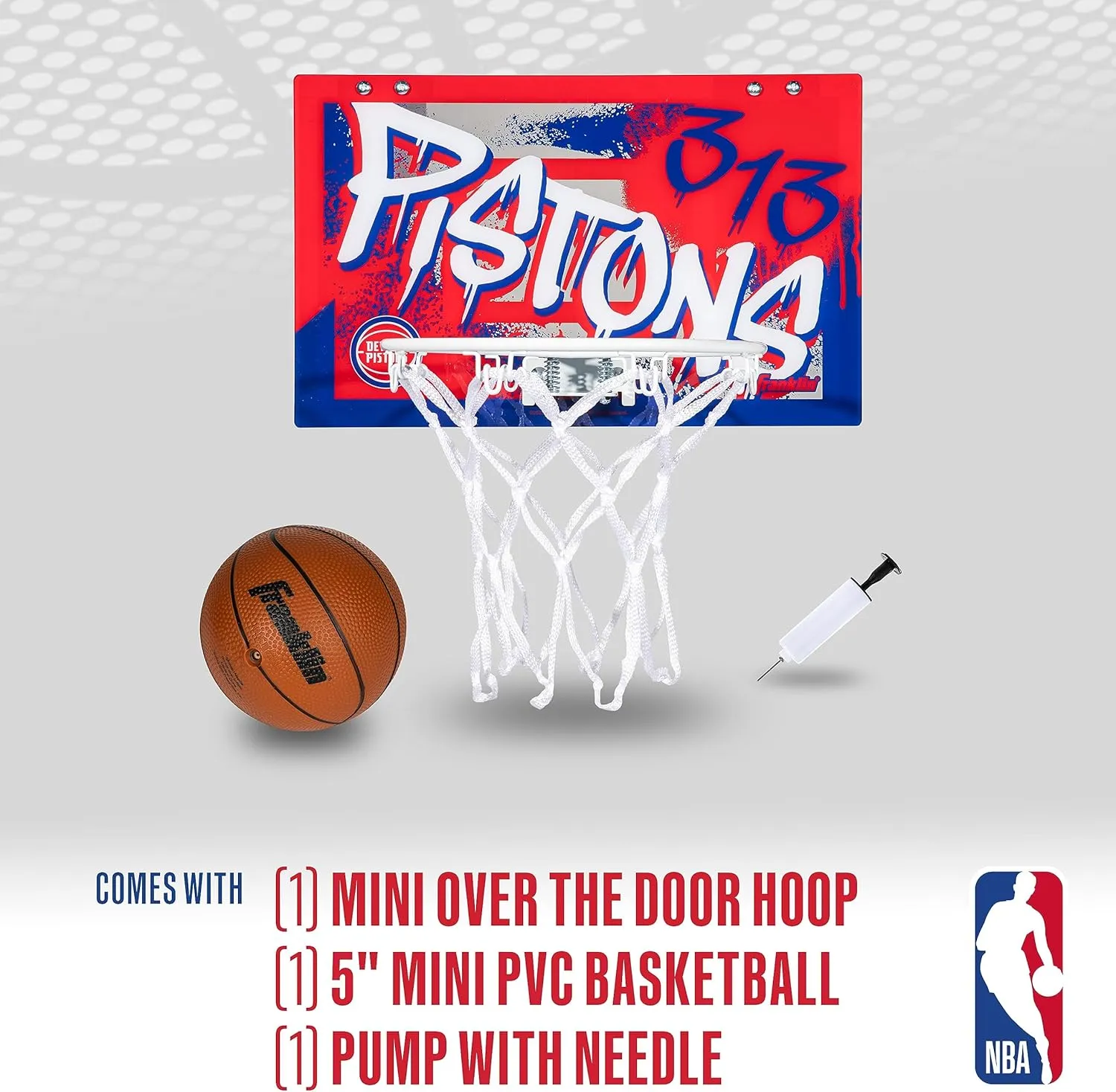 Franklin Sports NBA Team Over the Door Basketball Hoops - Kids Indoor Mini Basketball Hoop   Ball Set - NBA Fan Mini Hoops