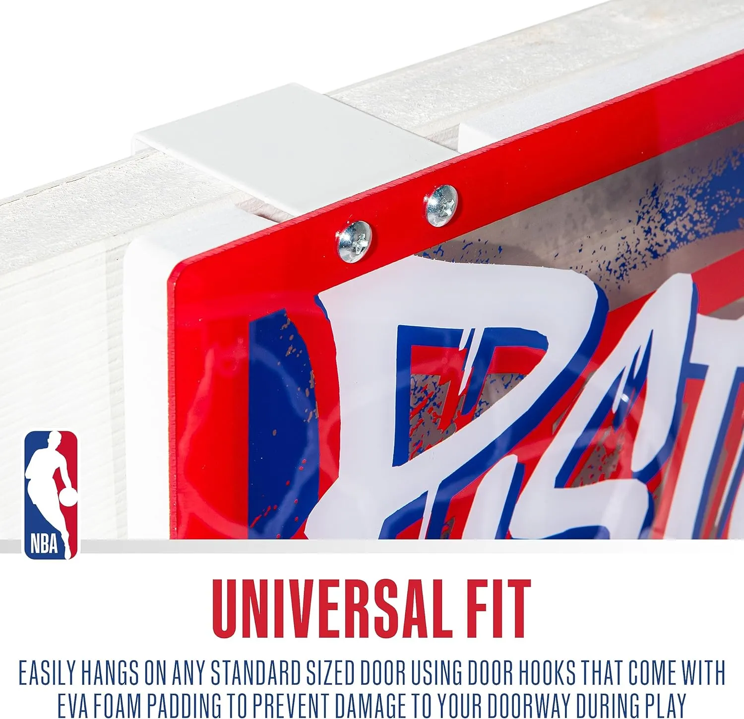 Franklin Sports NBA Team Over the Door Basketball Hoops - Kids Indoor Mini Basketball Hoop   Ball Set - NBA Fan Mini Hoops