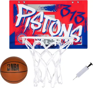 Franklin Sports NBA Team Over the Door Basketball Hoops - Kids Indoor Mini Basketball Hoop   Ball Set - NBA Fan Mini Hoops