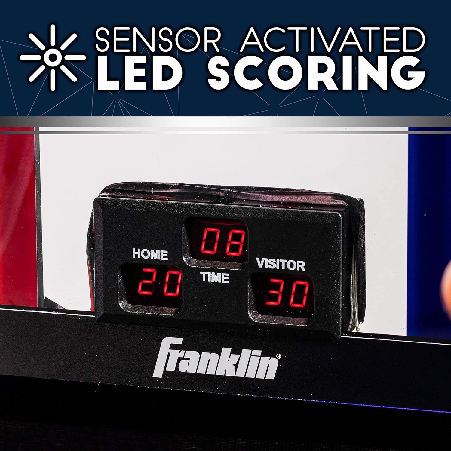 Franklin Sports Basketball Arcade Shootout - Indoor Electronic Double Basketball Hoop Game - Dual Pro Hoops Basketball Shooting with Electronic Scoreboard   (4) Basketballs - 2 Player Shooting Game