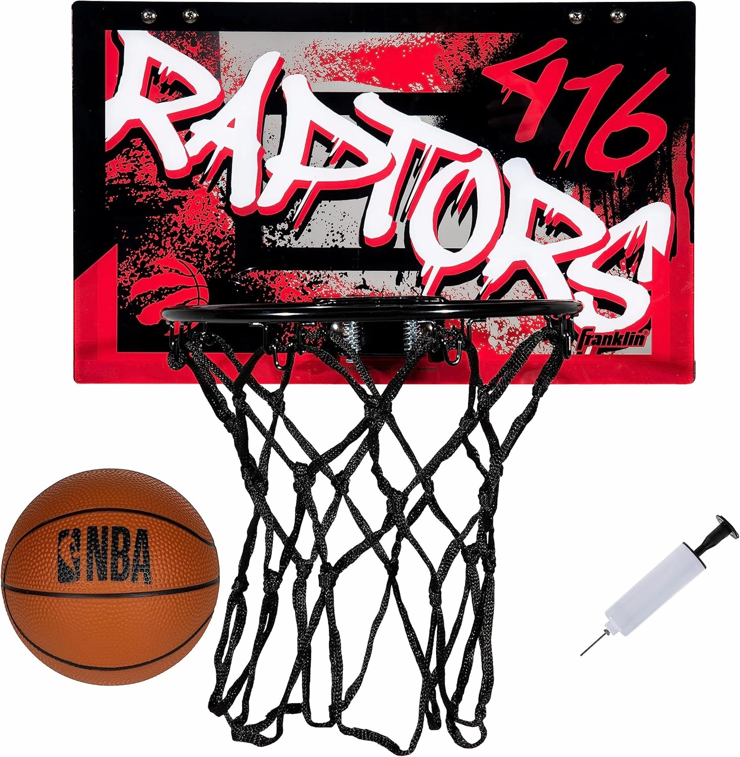 Franklin Sports NBA Team Over the Door Basketball Hoops - Kids Indoor Mini Basketball Hoop   Ball Set - NBA Fan Mini Hoops