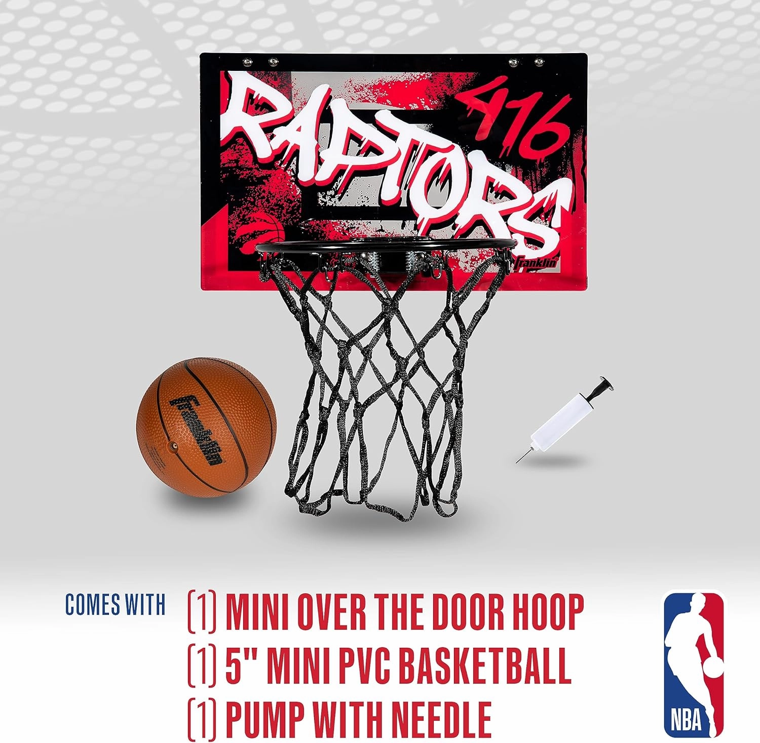 Franklin Sports NBA Team Over the Door Basketball Hoops - Kids Indoor Mini Basketball Hoop   Ball Set - NBA Fan Mini Hoops
