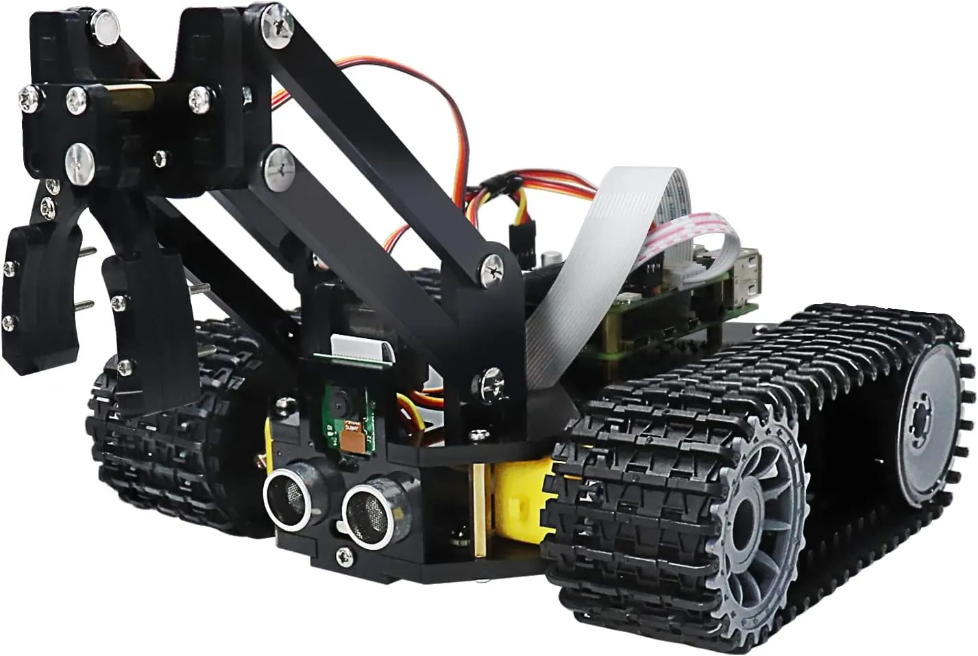 Freenove Tank Robot Kit for Raspberry Pi 5 4 B 3 B  Zero 2 W, Crawler Chassis, Grab Objects, Ball Tracing, Line Tracking, Obstacle Avoidance, App Control, Camera, Servo (Raspberry Pi NOT Included)