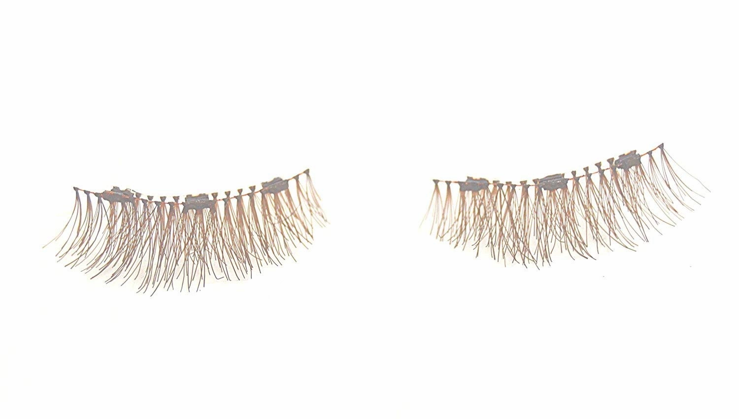 Full Coverage Natural Look Magnetic Lashes 100% Human Hair - 3 Magnets - Curves with Eye Shape (Short, Brown)