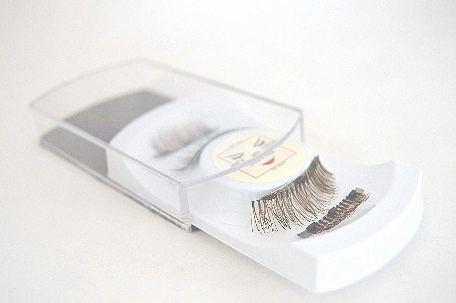 Full Coverage Natural Look Magnetic Lashes 100% Human Hair - 3 Magnets - Curves with Eye Shape (Short, Brown)